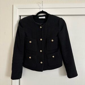 Mango Black Tweed Jacket